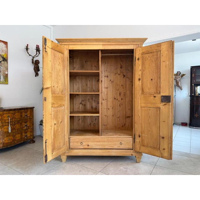 Biedermeier Farmhouse Cupboard in Softwood For Sale - Image 6 of 11