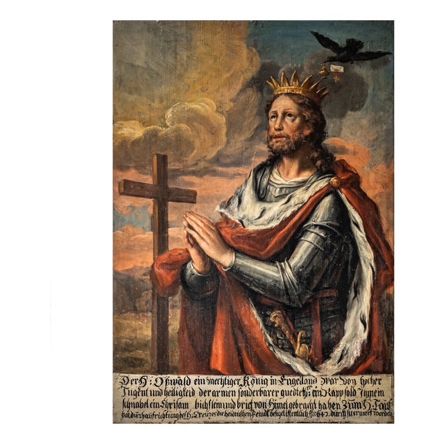 Saint Oswald of England, 18th Century, Oil Painting For Sale