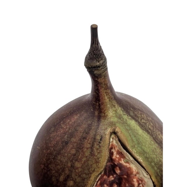 Vintage English Penkridge Ceramics Trompe l'Oeil Purple & Green Split Fig Fruit Life / Full Size Figure Objects, a Set of Four For Sale - Image 4 of 6