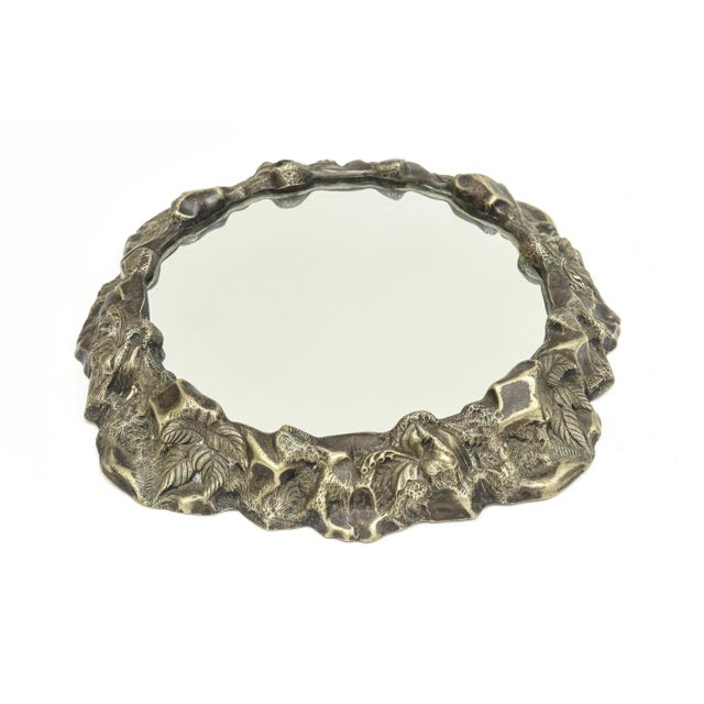 Vintage Resin Composition Mirrored Tray Brutalist Style Restored For Sale - Image 11 of 11