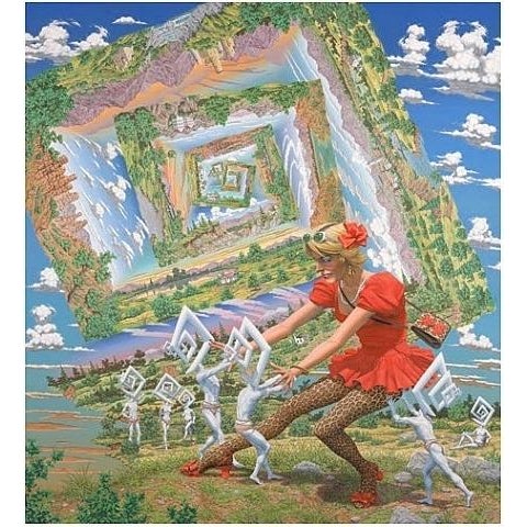 Contemporary 2010 "The Persuasion of Right Angles" Surrealist Figurative Silkscreen and Giclee Print by Robert Williams For Sale - Image 3 of 3