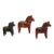 Vintage Set of Three Dala Wood Horses For Sale