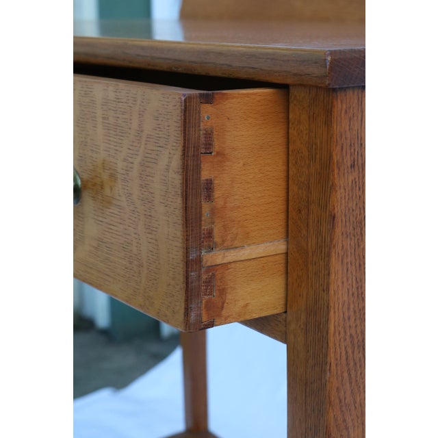 Antique Mission Solid Tiger Oak One Drawer Server, Console Table For Sale In Cincinnati - Image 6 of 17