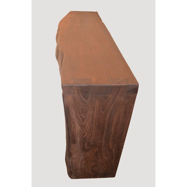 Andrianna Shamaris Single Burnt Teak Wood Console For Sale - Image 4 of 18