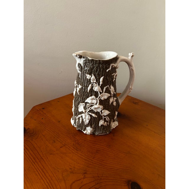 1850s t.j. & J. Mayer Convolvulus Stoneware Pitcher For Sale - Image 9 of 16