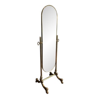 Neoclassical brass Psyche mirror in the style of Maison Jansen For Sale