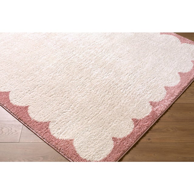 Contemporary Fossay Shag Machine Woven Rug Rose 6x8 For Sale - Image 3 of 4