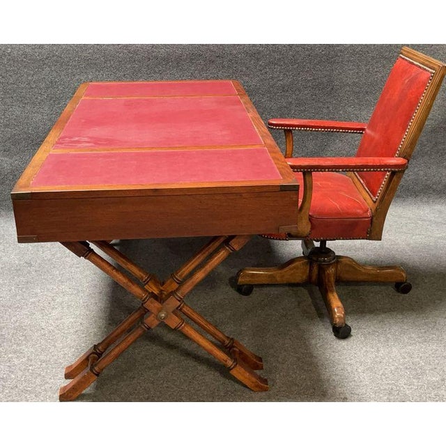 1960s Brandt Mid-Century Modern Campaign-Style Desk With Chair For Sale - Image 5 of 11