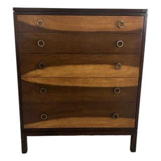 1960s Edward Wormley for Dunbar Chest of Drawers/Tall Dresser With Brass Pulls For Sale