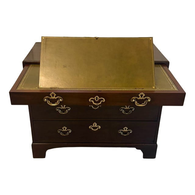 Antique George II Mahogany Chest of Drawers with Fitted Writing Desk, 1750 For Sale