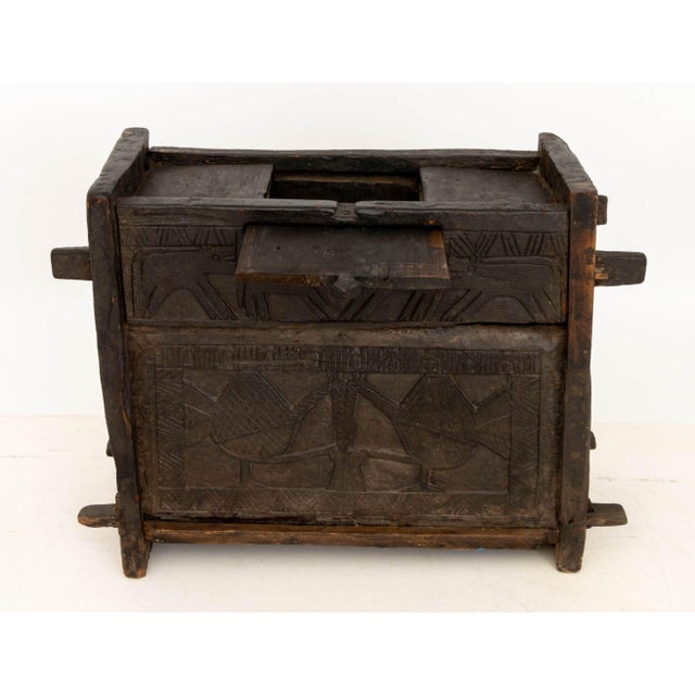 Early 20th Century Carved Hardwood Dowry Chest For Sale - Image 5 of 8