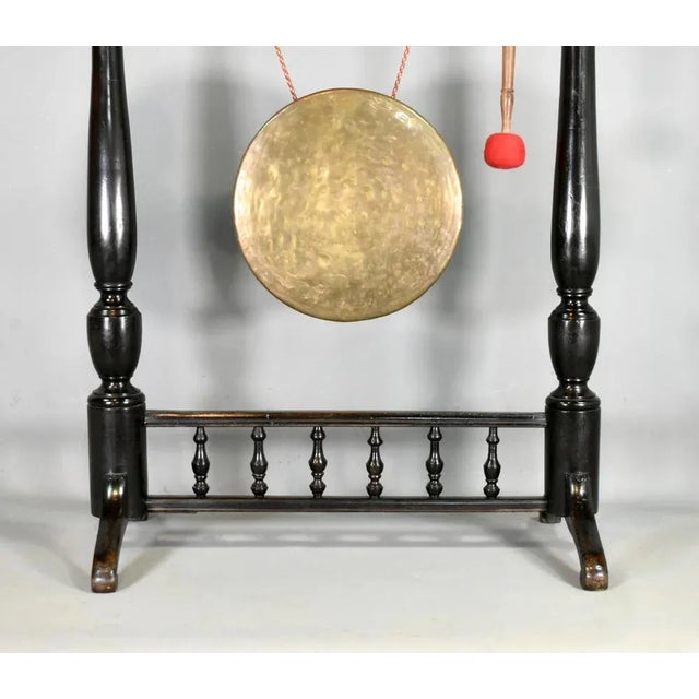 Large Framed Dinner Gong in Mahogany, 1890s For Sale - Image 5 of 10