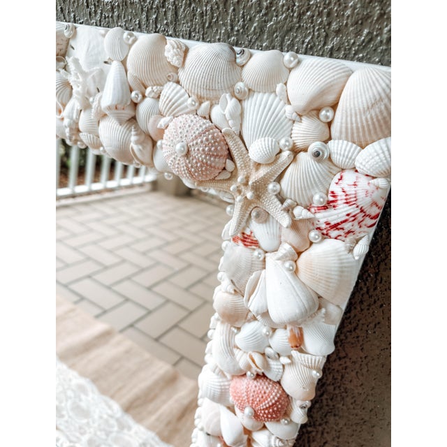 2020s Seashell Mirror 25x30” Shell Mirror, Coastal Luxury Wall Art, Wall Mirror For Sale - Image 5 of 7