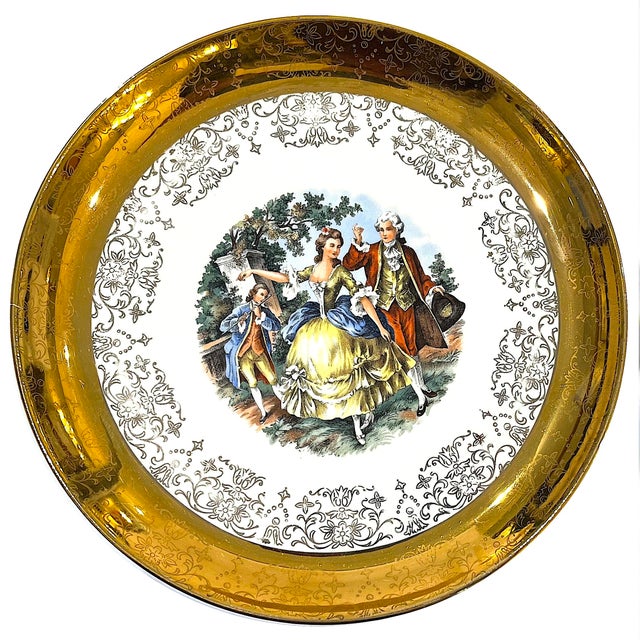 Mid 20th Century 22 Carat Crest-O-Gold Dinner Plates by Sabin - Set of 8 For Sale - Image 12 of 13