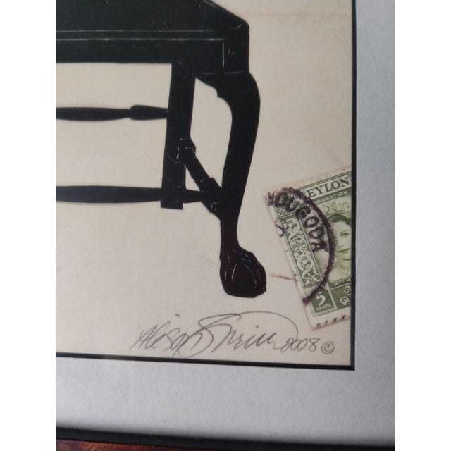 Sienna Pair of Custom Alison Shriver Design Framed Paper Cutting Silhouette Maitland Smith Chair. For Sale - Image 8 of 10