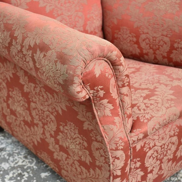 Antique Scroll Arm Deep Seated Armchair, 1920s For Sale - Image 4 of 5