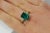 Metal GIA Certified Rectangular Cut Blue-Green Indicolite Tourmaline and Diamond 18K G, Size 7.25 For Sale - Image 7 of 9