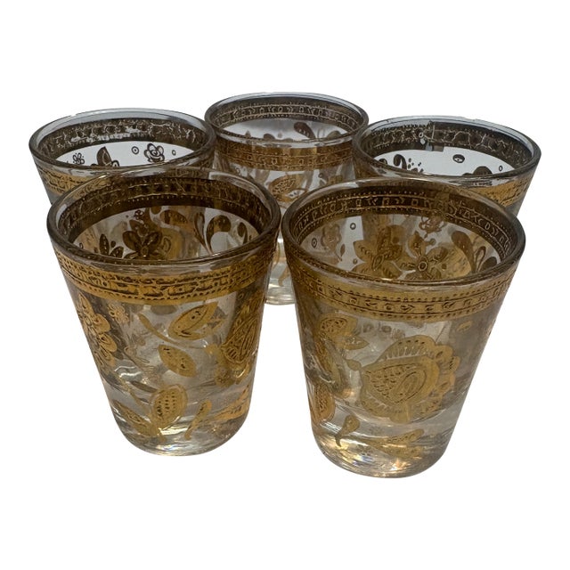 1970s Culver Chantilly Shot Glasses - Set of 5 For Sale