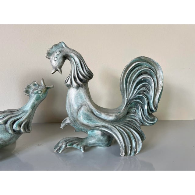 1960's Jodie Art Pottery Roosters Sculptures - a Pair For Sale - Image 4 of 13