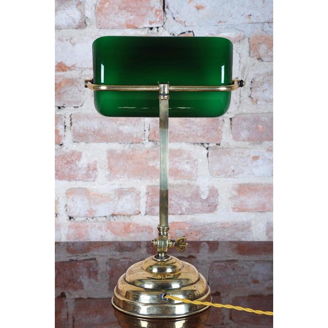 Gold Art Deco Table Lamp in Brass and Glass, Czech, 1920s For Sale - Image 8 of 14