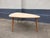- Danish tripod coffee table - Triangular-shaped table top - Made of solid oak - 3 thick conical screw-in legs mounted to...