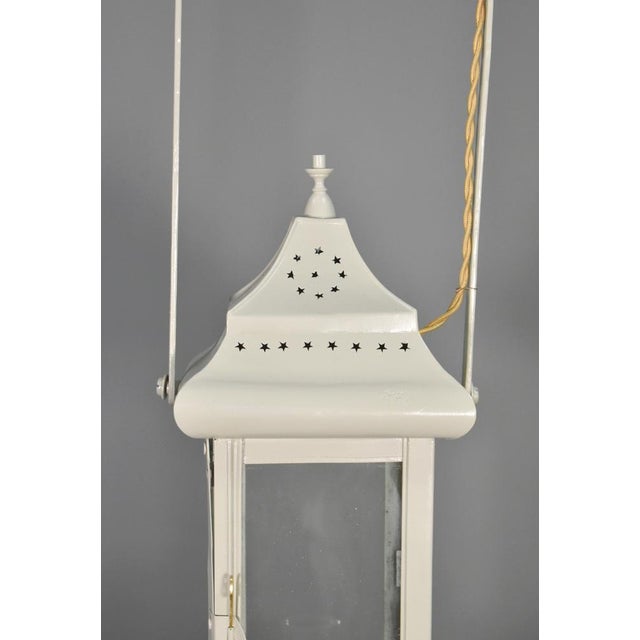 Metal French Toleware Hall Lantern, 1920s For Sale - Image 7 of 16