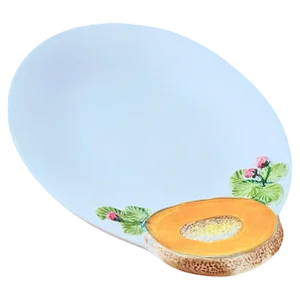 Majolica Ceramic Enameled Platter with Fruit Decor Pattern, Italy, 1970s