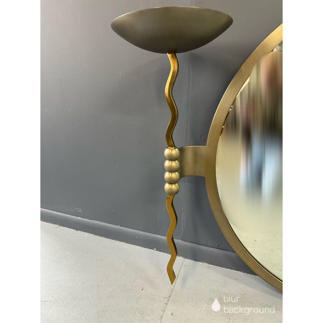 Brass 1990s Brueton Post Modern "Fist" Mirror/Torchère Designed by Stanley Jay Friedman For Sale - Image 8 of 9
