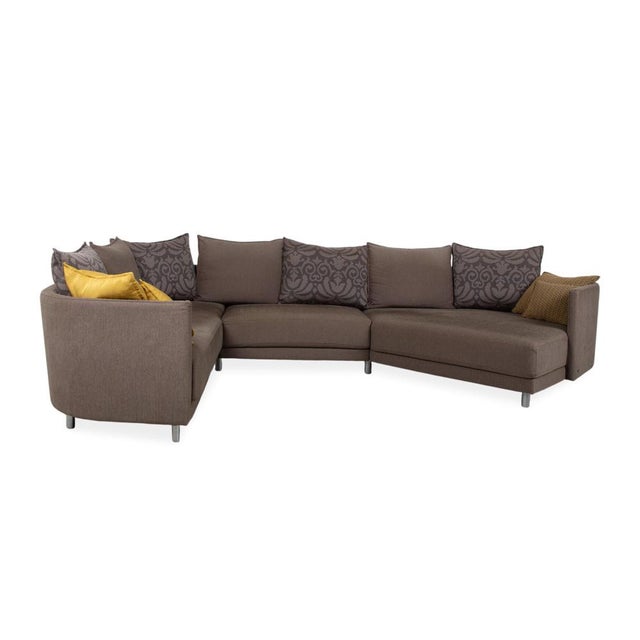 Gray Onda Fabric Corner Sofa in Grey with Rounded Back by Rolf Benz For Sale - Image 8 of 13