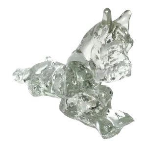Vintage Mid 20th Century Glass Reclining Boxer Dog by Kenneth R. Haley