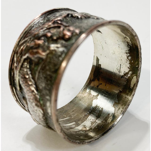 Vintage Silver Plated Dragon Motif Napkin Rings, Set of 4 For Sale - Image 9 of 9