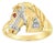 Ruby & Diamond Accented Horsehead Matte Ring 14k Yellow Gold, Size 6 For Sale