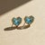 Geometric Heart Topaz Stud Earrings, Silver, Gold, Pair For Sale - Image 4 of 10