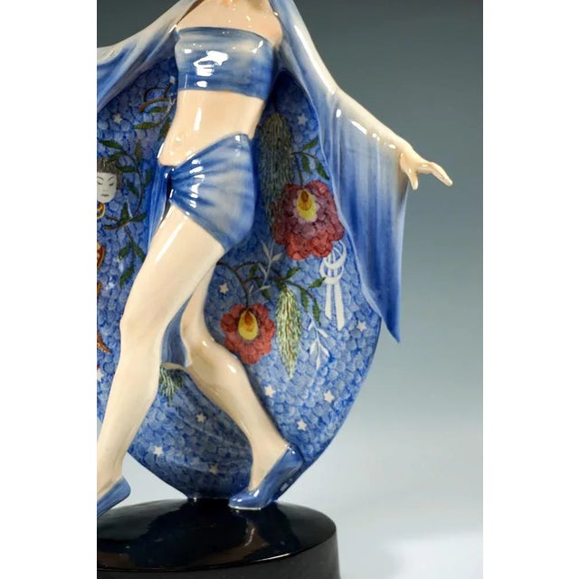 Ceramic Egyptian Temple Dancer Figurine by Marcell Goldscheider, Vienna, 1930 For Sale - Image 7 of 10
