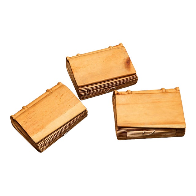 Livio De Marchi Italian Hand-Carved Wooden Book Sculptures With Drawers – Set of 3 For Sale