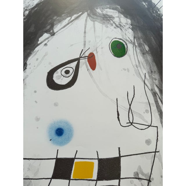 Gray Joan Miró (1893–1983), L’Exilé Noir, Galerie Peerlings Krefeld, 1987, Vintage Exhibition Poster, Printed in Germany For Sale - Image 8 of 14