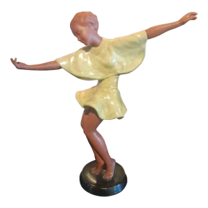 1930s Art Deco Austrian Goldscheider Josef Lorenzl Terracotta Ceramic Figurine