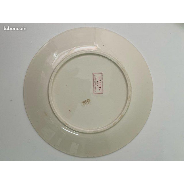 Antique Terre De Fer Dinner Plates with Biarritz Pattern from U&C Sarreguemines, 1900s, Set of 6 For Sale - Image 5 of 7