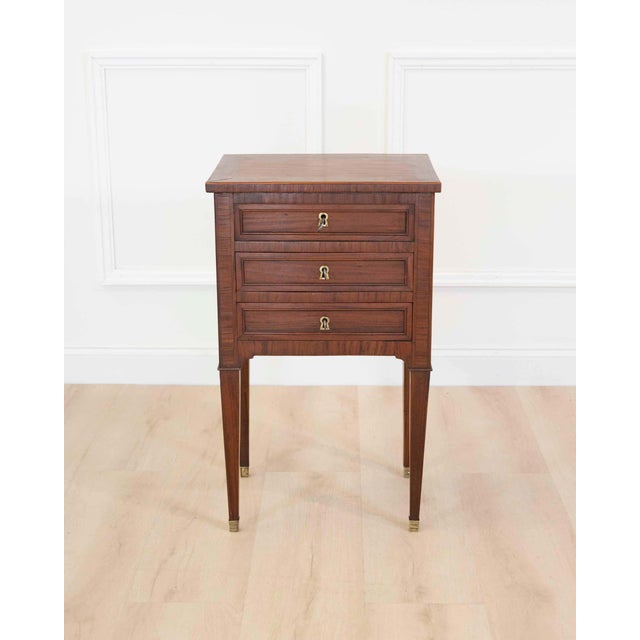French French 19th Century Louis XVI Style Side Table with Fitted Mirror For Sale - Image 3 of 12