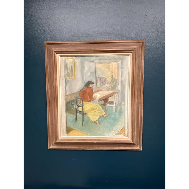 Sigge Ljungkvist, The Letter Writer, 1947, Oil on Canvas, Framed For Sale - Image 16 of 18