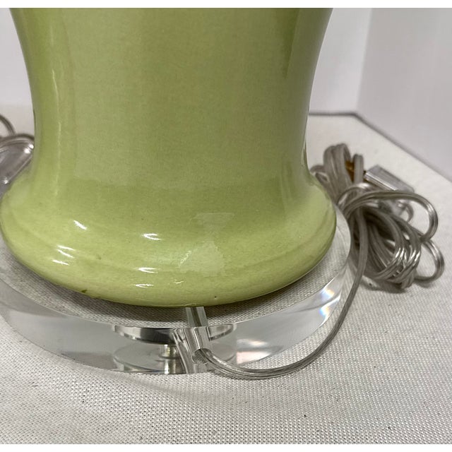 Green 1970s Lemongrass Ginger Jar Table Lamps - a Pair For Sale - Image 8 of 11