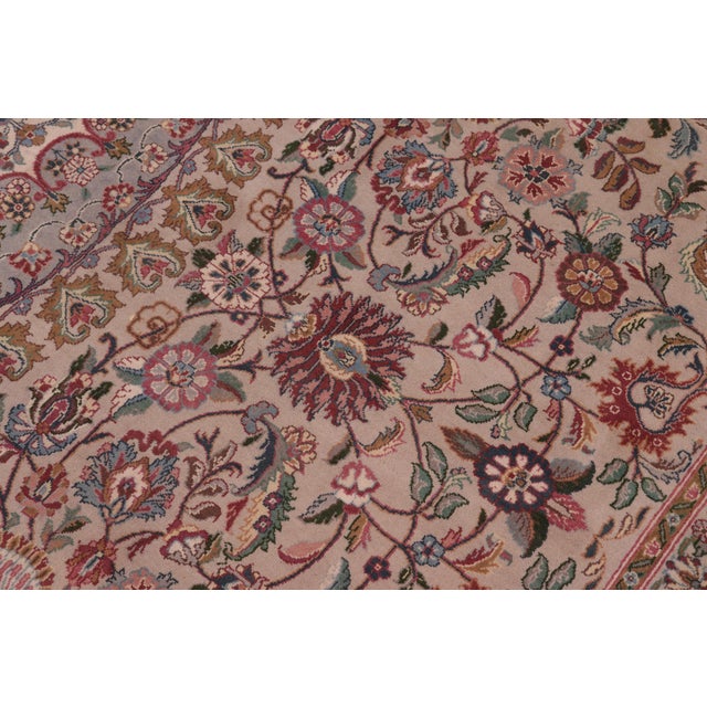 Shabby Chic Art Nouveau Pak-Persian Taupe/Green Wool Rug - 8'11'' X 12'0'' For Sale - Image 3 of 9