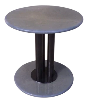 Post Modern 80's Roche Bobois Goatskin / Parchment Three Column Occasional Table