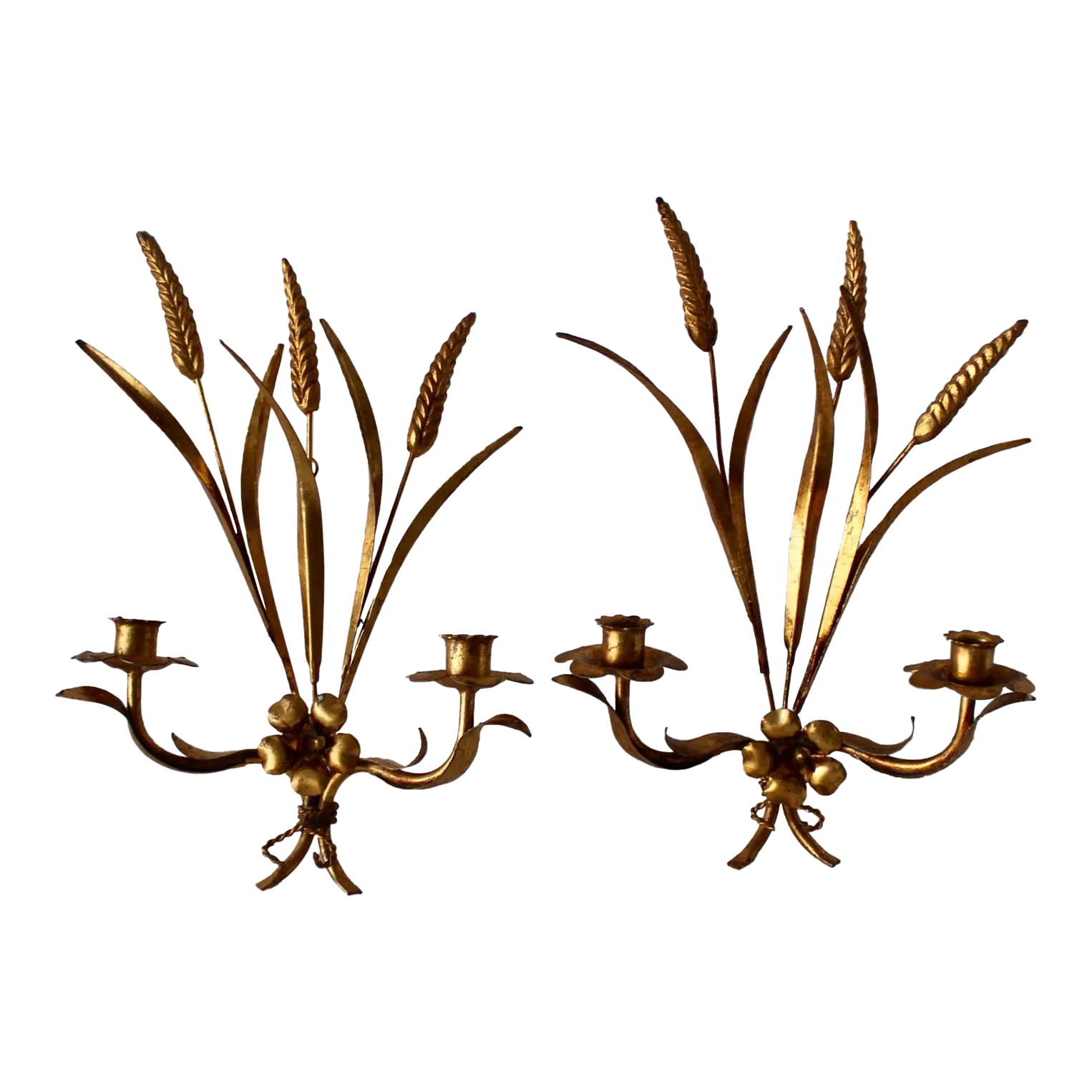 1960s Hans Kögl Italian Style Gilded Flowers Stems Leaves Wall