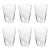 Summer Kampari 6-Piece Set Glass Tumblers, Clear For Sale