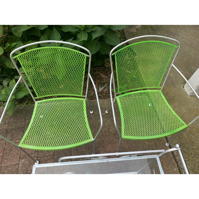 Vintage Mid Century Modern Pair of Arm Chairs, Garden Chairs, Dining Chairs, Bistro Chairs Nicely appointed and Enamled in...