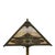 American Bradley & Hubbard Arts & Crafts 4-Panel Floral Overlay Slag Glass Lamp C1920 For Sale - Image 3 of 9