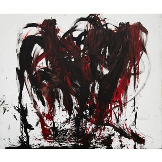 "Doing Vertical Strokes / Night 1" Original Large Abstract Painting by Simon Findlay For Sale