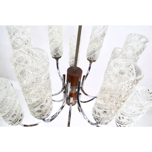 Mid-Century Teak Chandelier, 1960s For Sale - Image 13 of 14