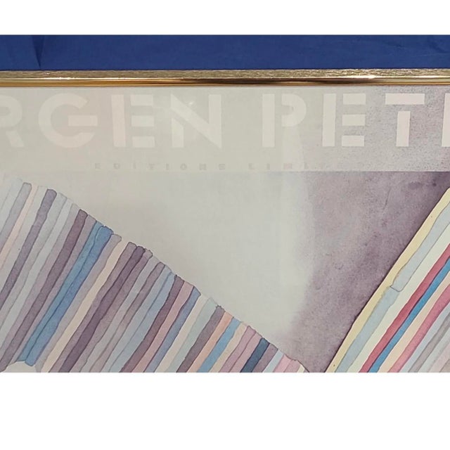 1980s 2 Jurgen Peters Framed Geometric Prints 1985 Editions Limited Lithographs For Sale - Image 9 of 12